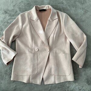 Monarc Faux Suede Peach Pink Jacket Blazer Women's Small* See Measurements